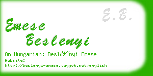 emese beslenyi business card